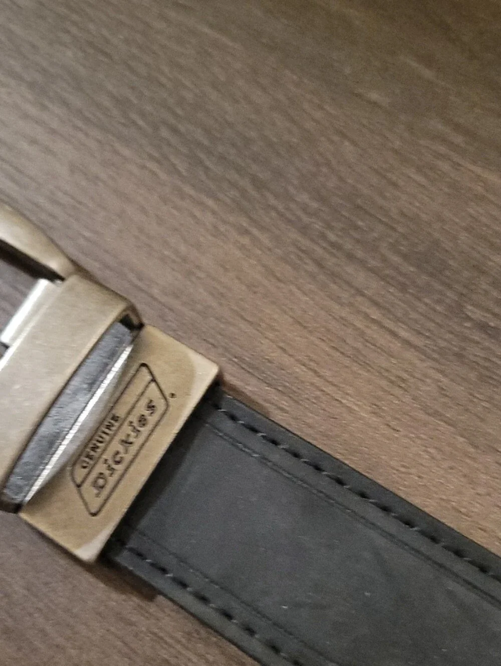 Dickies Black And Brown Reversable Leather Belt with Brushed Silver Buckle